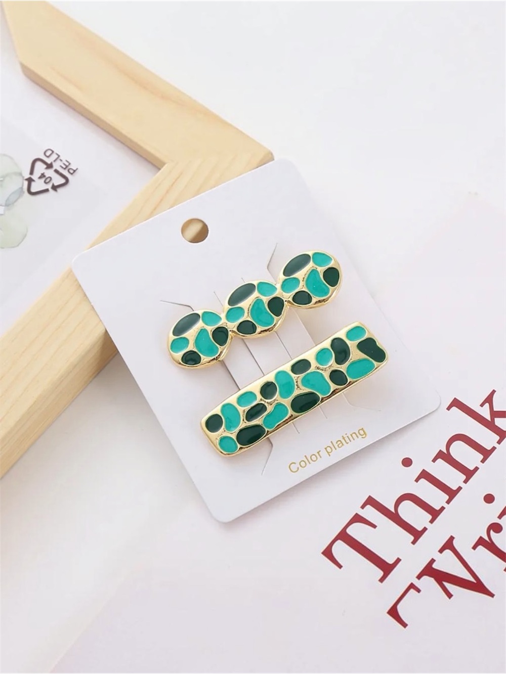 2PK Enamel Hair Clip NWT Pick 1 BUY NOW PRICE - Picture 3 of 4